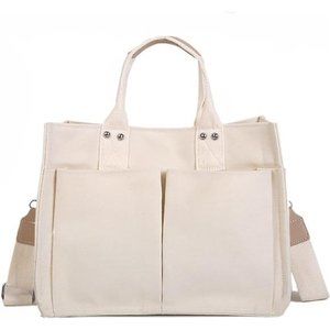 Canvas Bag with Handle Mommy Bag, Large Capacity Messenger Bag Durable